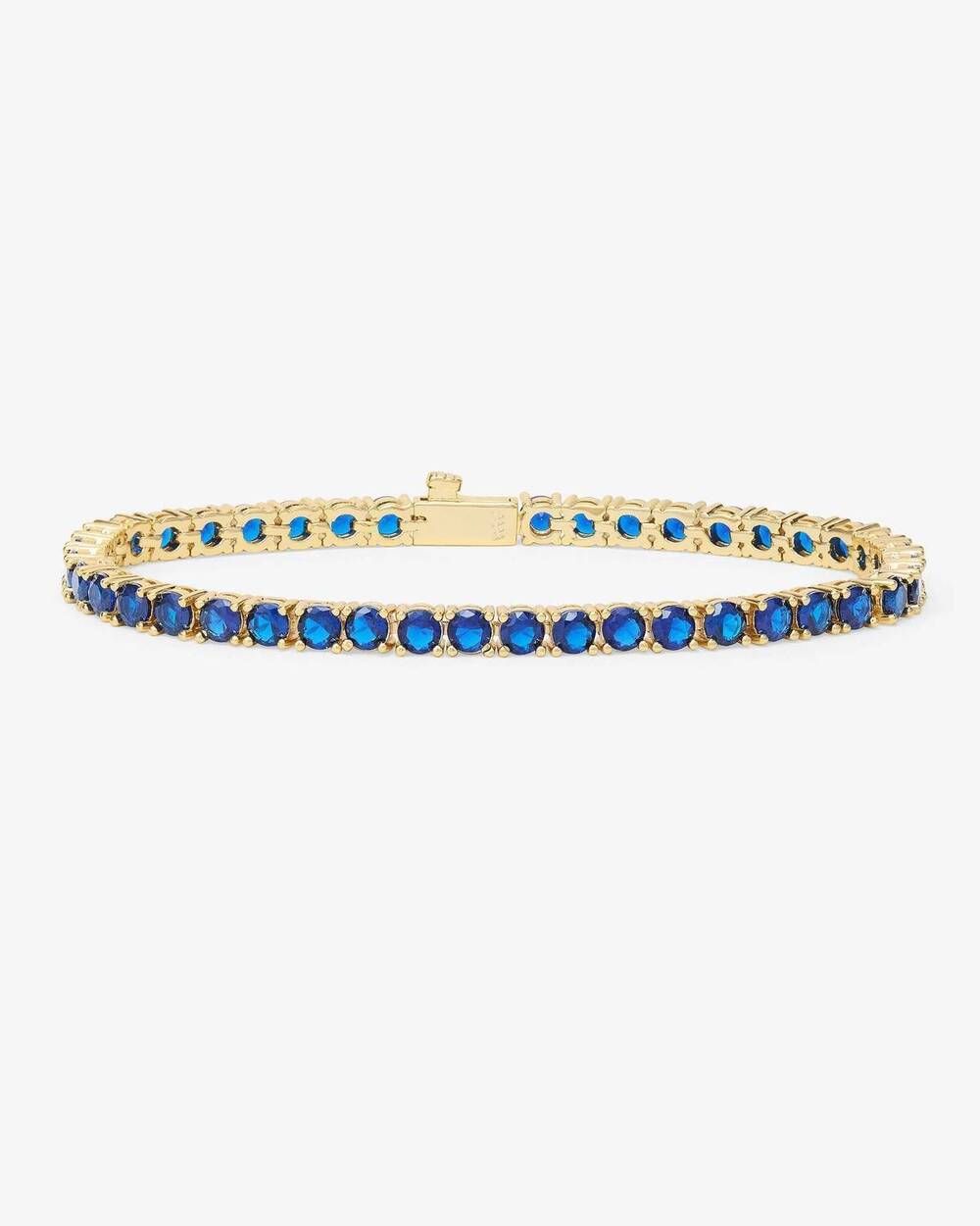 NEW MELINDA MARIA women's grand heiress diamondettes tennis bracelet in gold|blu